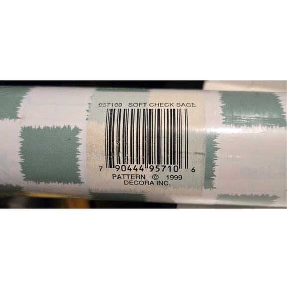 Vintage old stock Contact paper soft check sage - Picture 3 of 4